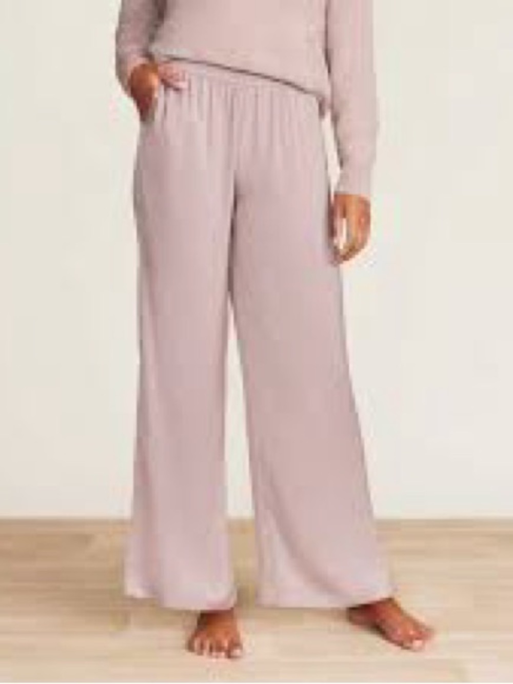 Barefoot Dreams Relaxed Wide-Leg Pants in Dusty Rose